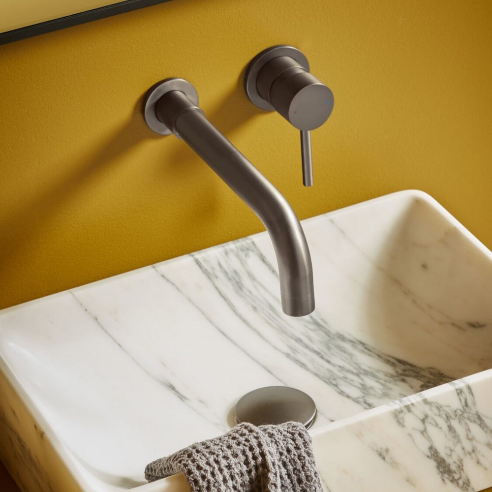 NU-033 Scudo Core Gunmetal Wall Mounted Basin Tap Lifestyle