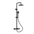 Nuie Arvan Rounded Thermostatic Bar Shower with Telescopic Kit in Matt Black