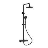 Nuie Arvan Rounded Thermostatic Bar Shower with Telescopic Kit in Matt Black