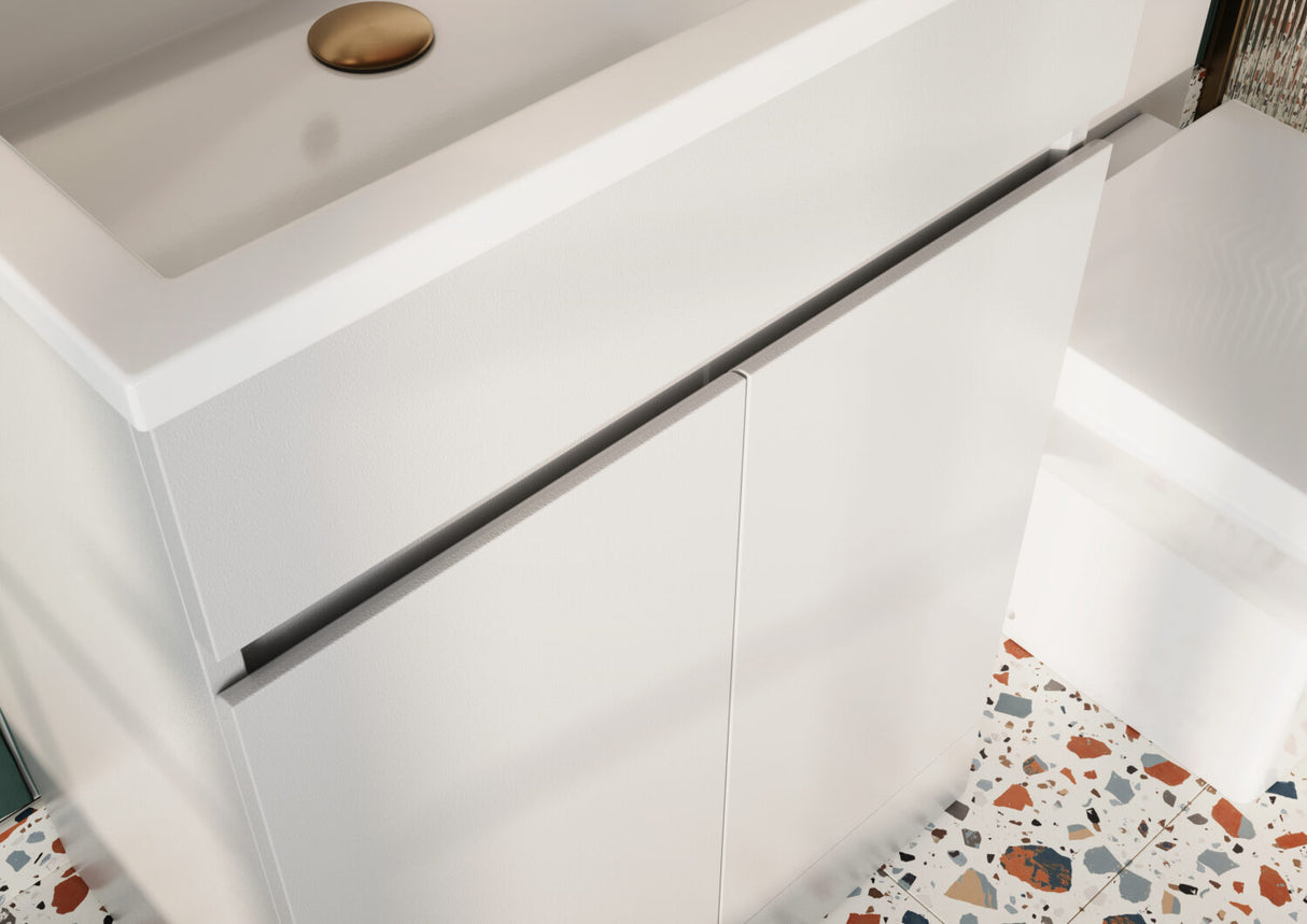 Scudo Waterguard 600mm Freestanding Vanity Unit with Basin in Gloss White