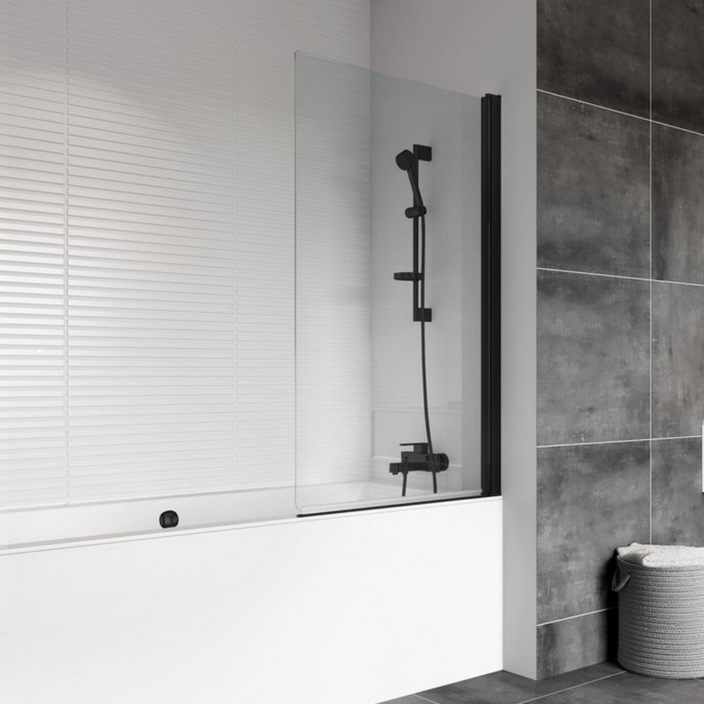 Roman Haven6 Power Shower Pivoting Bath Screen in Black