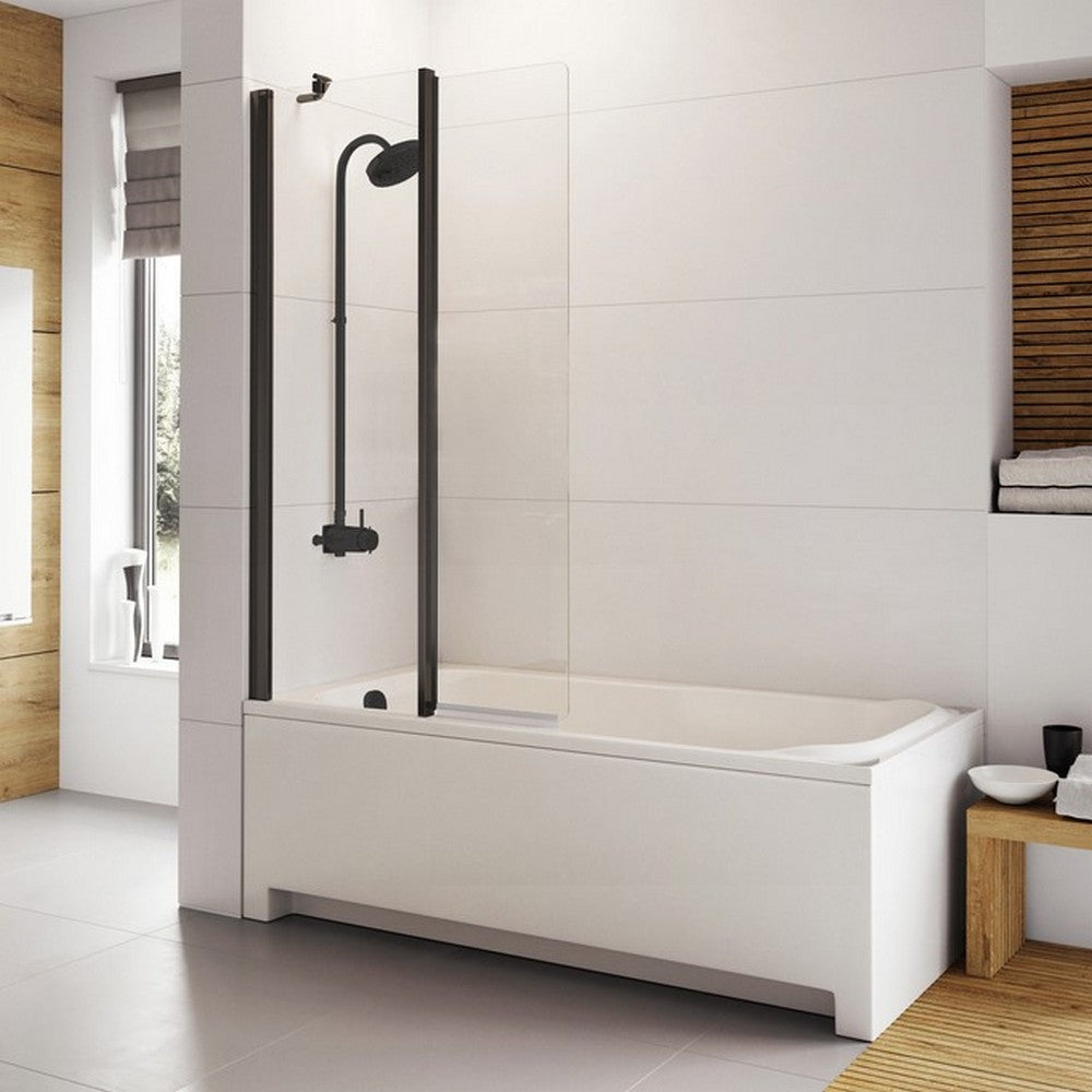 Roman Haven6 Over Width Inward Folding Bath Screen in Black