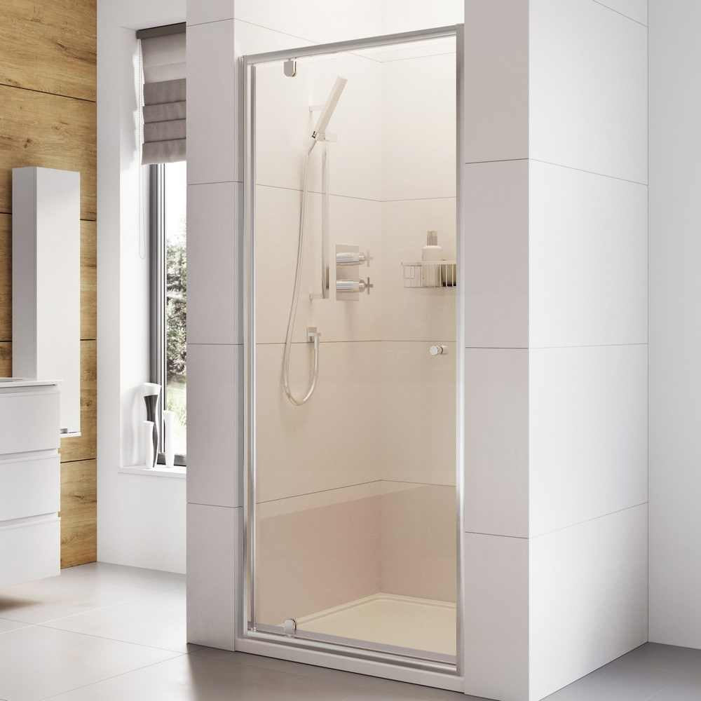 Roman Haven6 Pivot Shower Door in Silver