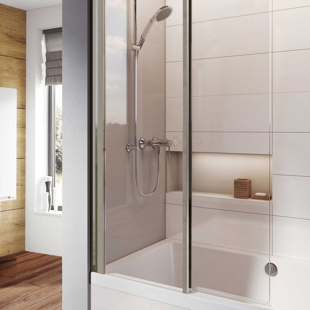 Roman Haven8 Inward Folding Bath Screen in Silver