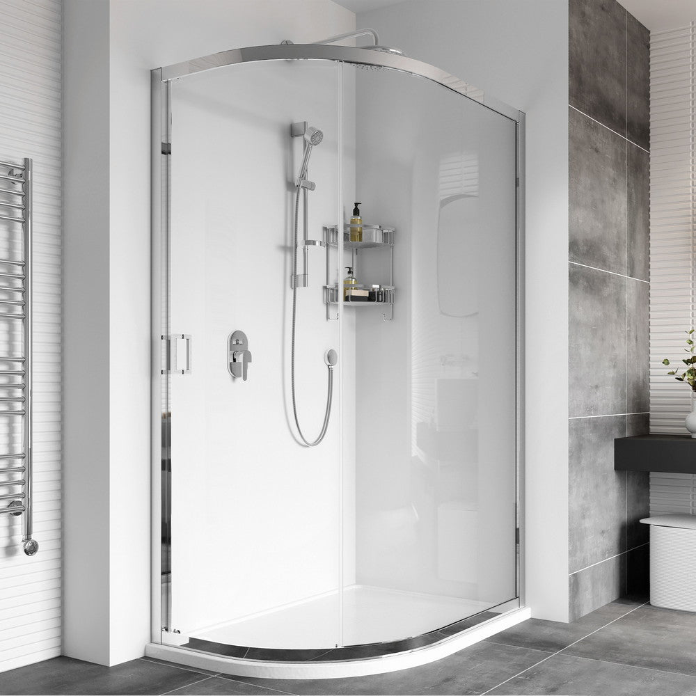 Roman Haven8 One Door Offset Quadrant Shower Enclosure in Silver