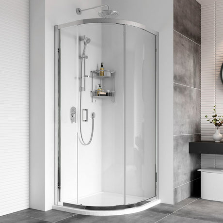 Roman Haven8 One Door Offset Quadrant Shower Enclosure in Silver H4SQ9CS