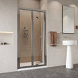 Roman Haven Framed Bifold Shower Door in Silver