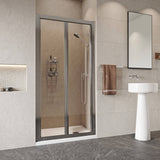 Roman Haven Framed Bifold Shower Door in Silver