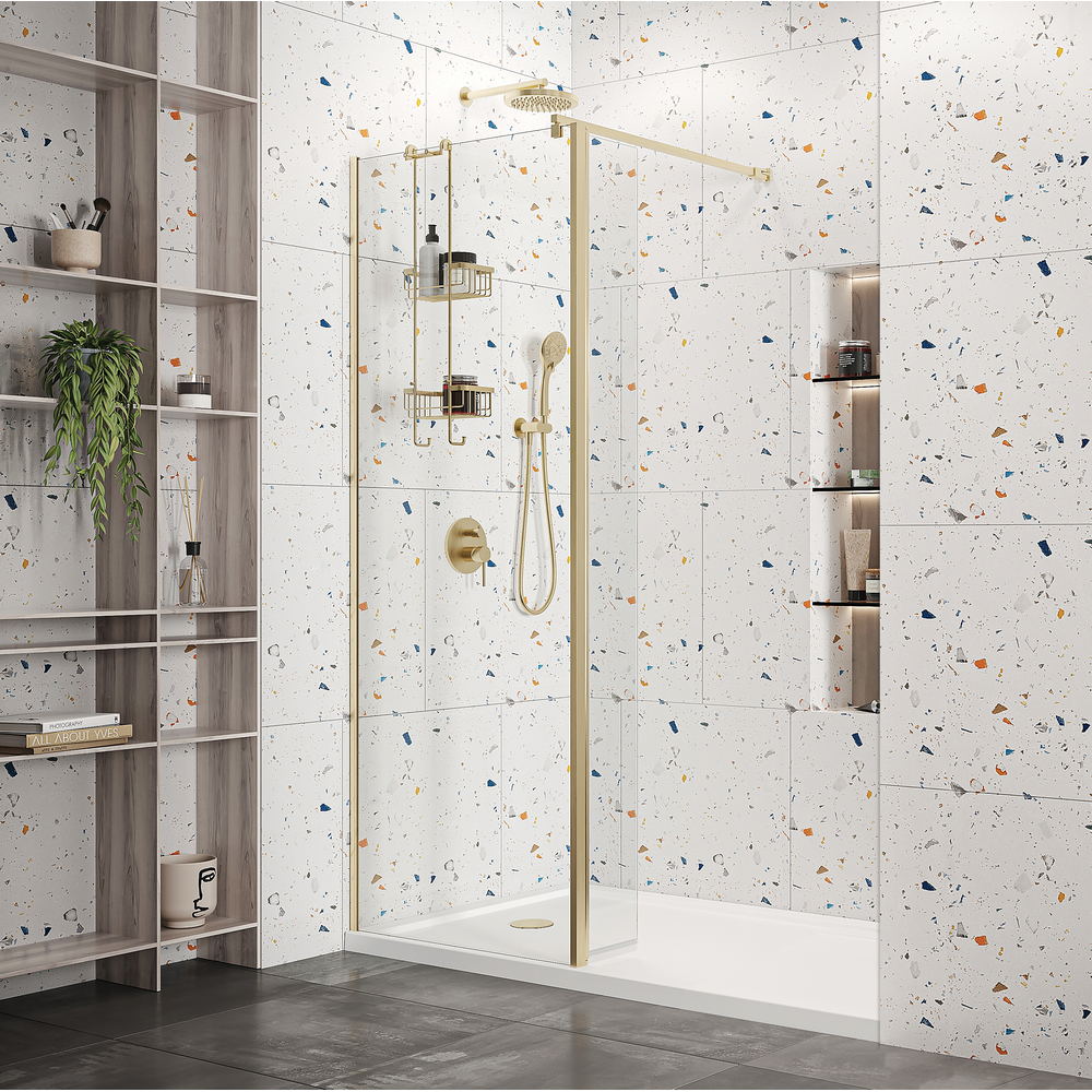 Roman Haven Select 10mm Brushed Brass Wetroom Panel