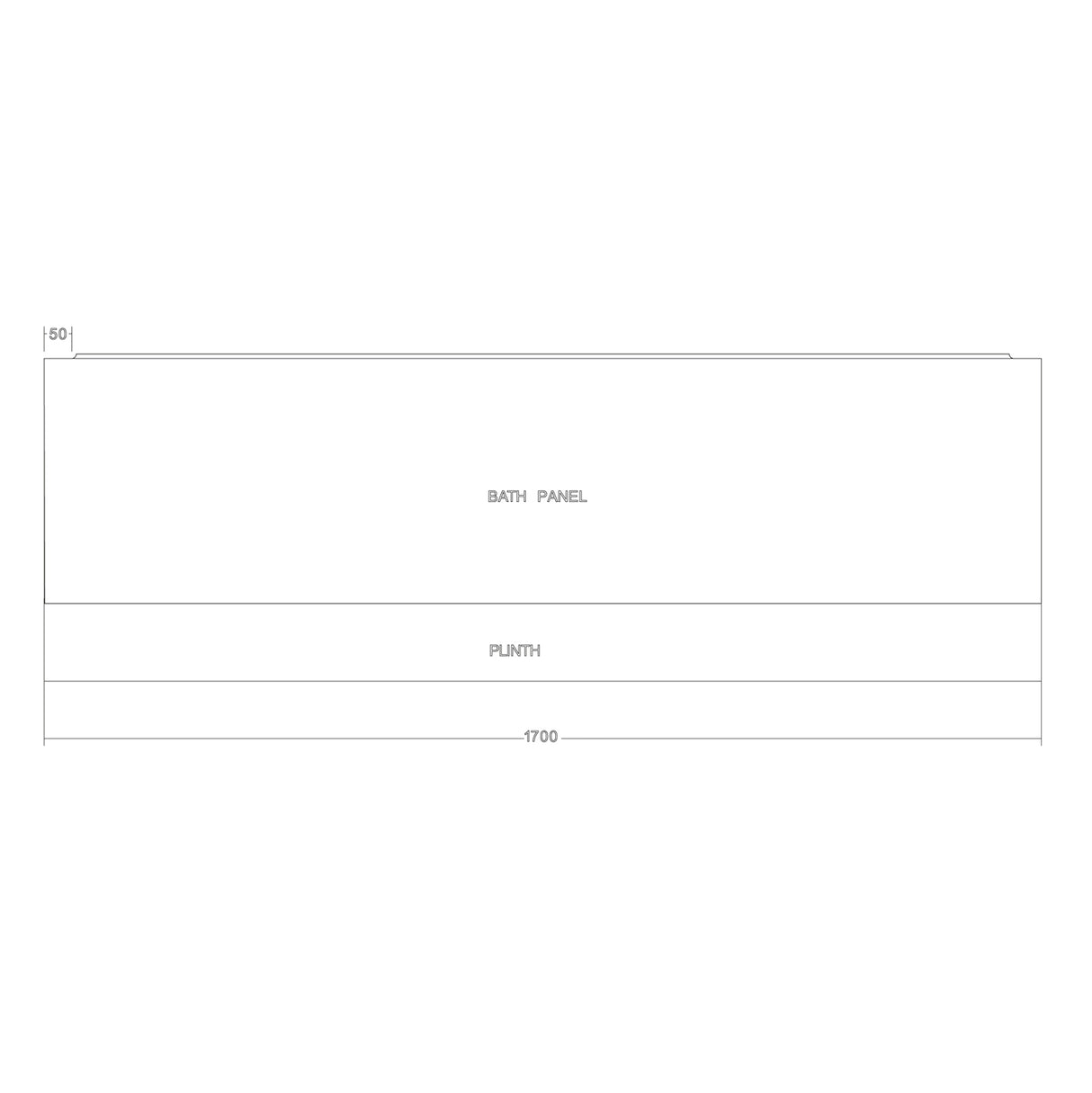 Scudo 1700mm Wooden Front Bath Panel in High Gloss White  dimensions