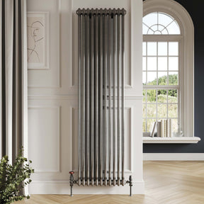 Scudo 1800 x 504mm 2 Column Vertical Designer Radiator in Raw Metal