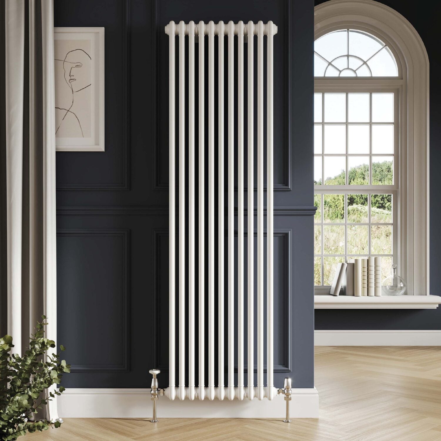 Scudo 1800 x 515mm 2 Column Vertical Designer Radiator in Gloss White