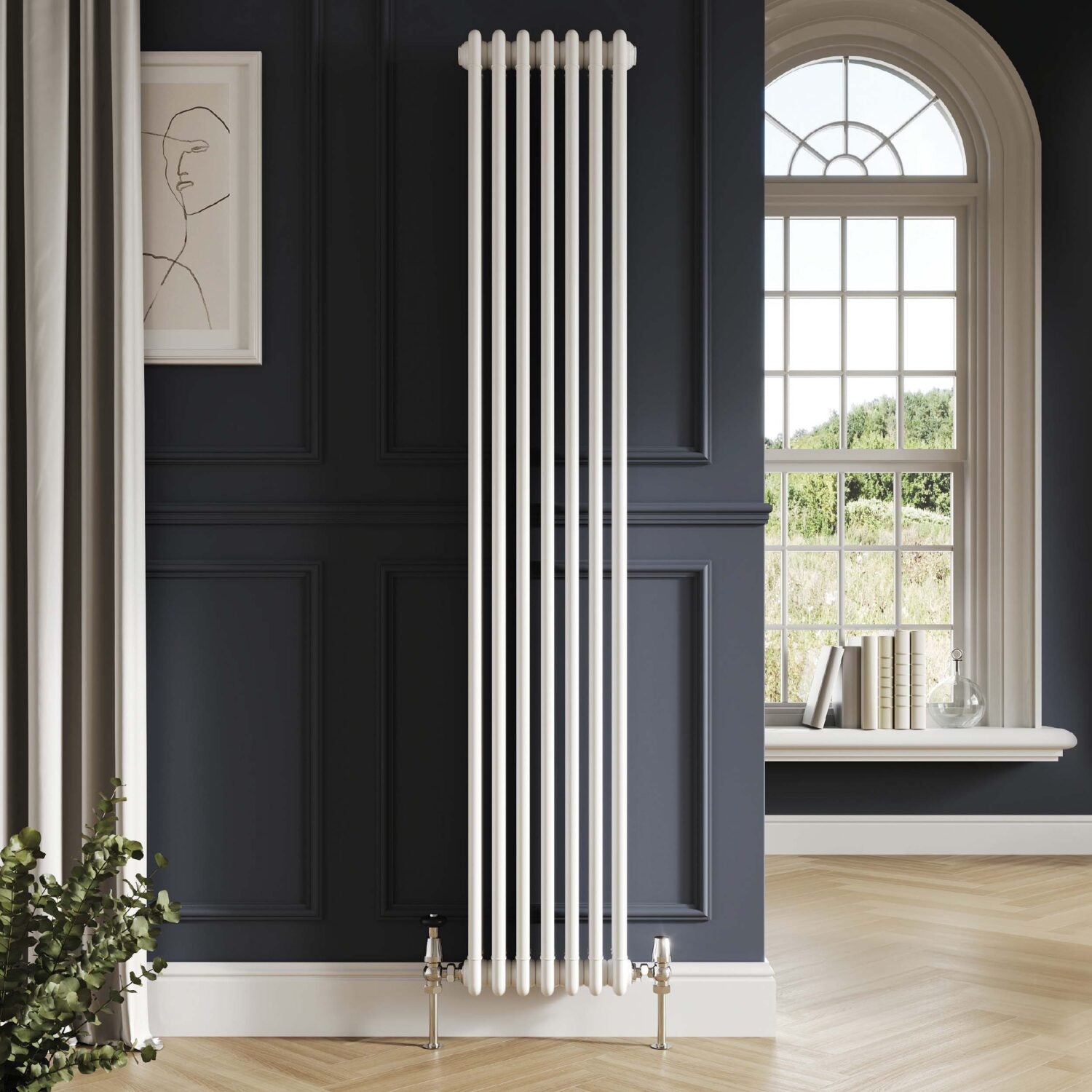Scudo 1800 x 515mm 3 Column Vertical Radiator in White