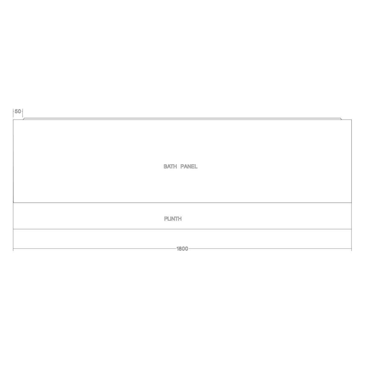 Scudo 1800mm Wooden Front Bath Panel in High Gloss White dimensions