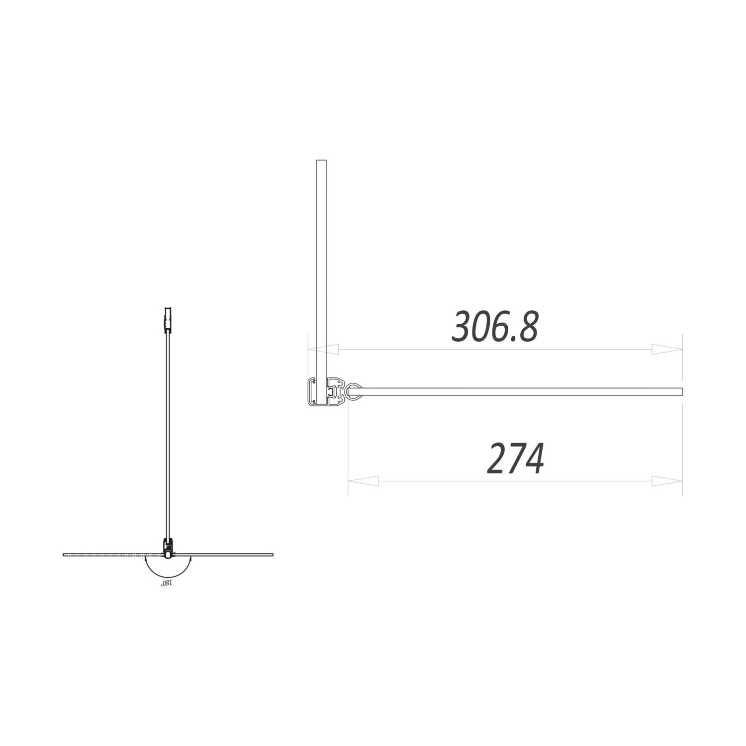 Scudo 275mm S8 Flipper Panel in Brushed Brass dimensions