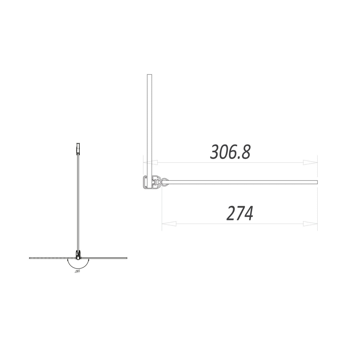 Scudo 275mm S8 Flipper Panel in Brushed Brass dimensions