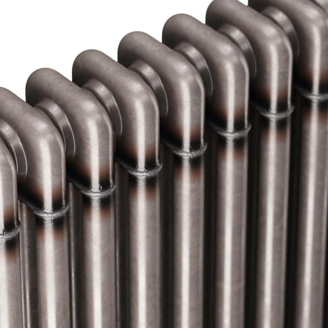 Scudo 600 x 1177mm 3 Column Horizontal Radiator in Raw Metal top