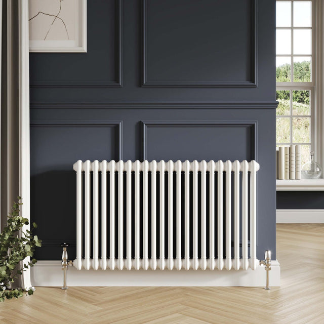 Scudo 600 x 650mm 2 Column Horizontal Radiator in Gloss White
