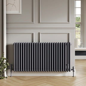 Scudo 600 x 830mm 3 Column Horizontal Radiator in Anthracite