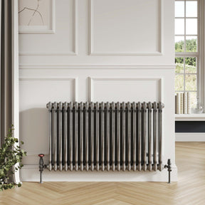 Scudo 600 x 988mm 2 Column Horizontal Radiator in Raw Metal