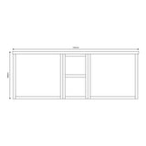 Scudo Alfie 1400mm Reed Green Fluted Double Vanity Unit and Countertop Basins dimensions