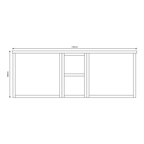 Scudo Alfie 1400mm Sonoma Oak Fluted Double Vanity Unit and Countertop Basins dimensions