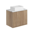 Scudo Alfie 600mm Sonoma Oak Fluted Vanity Unit with Countertop Basin