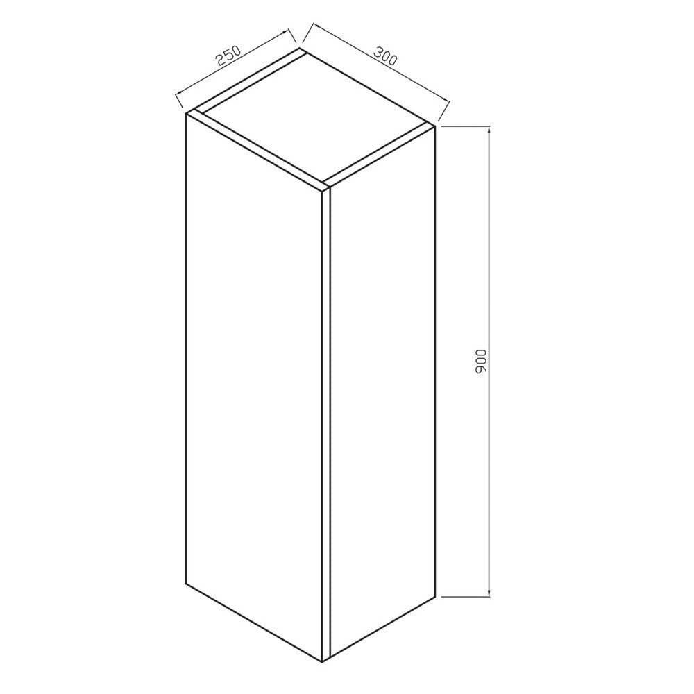 Scudo Ambience 300mm Grey Oak Tall Boy Cabinet dimensions