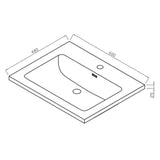 Scudo Ambience 600mm Matt Grey Wall Mounted LED Vanity Unit with Basin lifestyle basin dimensions