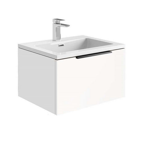 Scudo Ambience 600mm Matt White Wall Mounted LED Vanity Unit with Basin