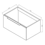 Scudo Ambience 800mm Matt White Wall Mounted LED Vanity Unit with Basin dimensions cabinets