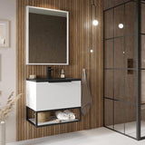 Scudo Ambience 800mm Matt White Wall Mounted LED Vanity Unit with Basin lifestyle