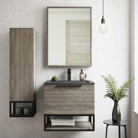 Scudo Ambience Grey Oak 800 x 600mm Mirror lifestyle