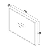 Scudo Ambience Matt White 800 x 600mm Mirror dimensions