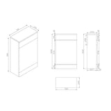 Scudo Ambience Rustic Oak 500mm WC Unit dimensions
