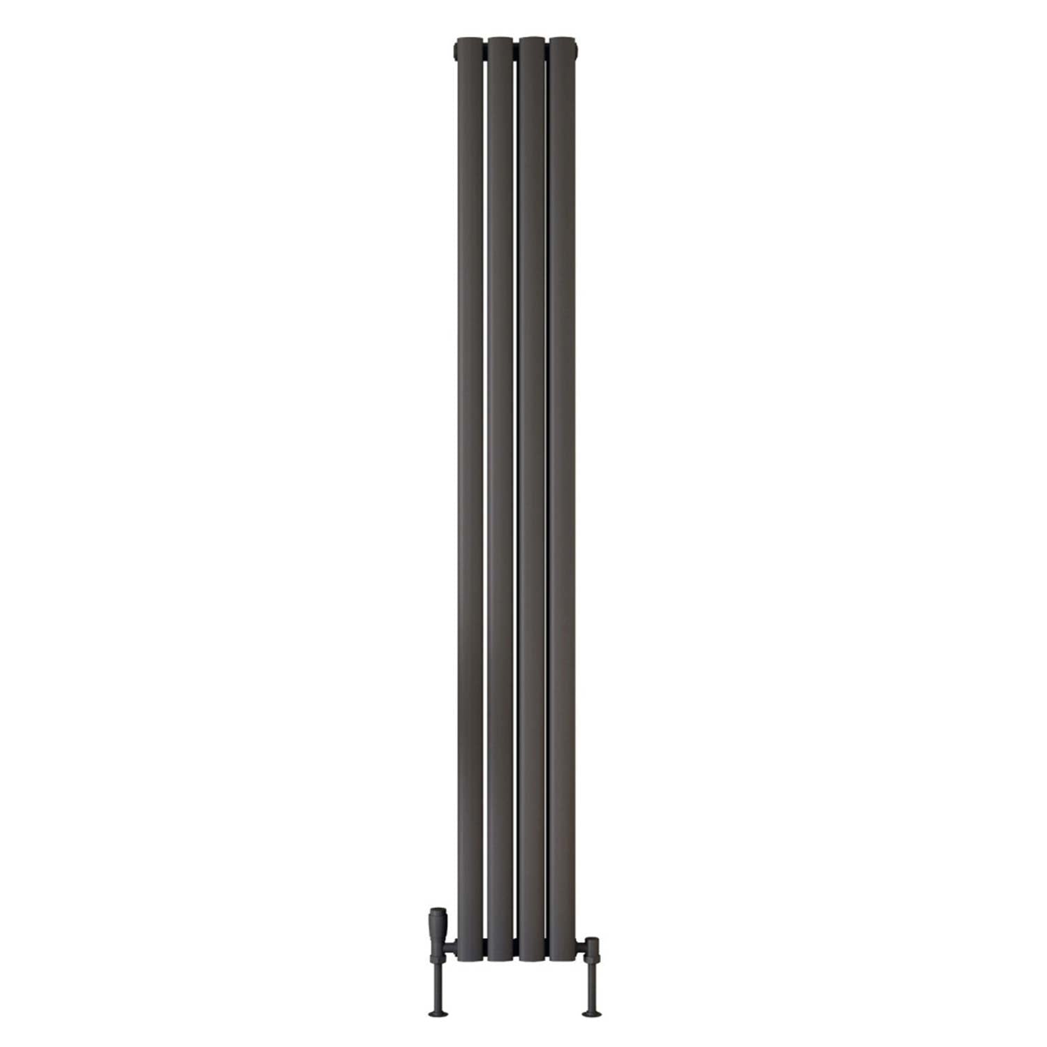Scudo Apex 1800 x 236mm Vertical Double Designer Radiator in Anthracite
