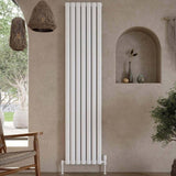 Scudo Apex 1800 x 236mm Vertical Single Designer Radiator in White lifestyle