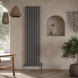 Scudo Apex 1800 x 295mm Vertical Double Designer Radiator in Anthracite