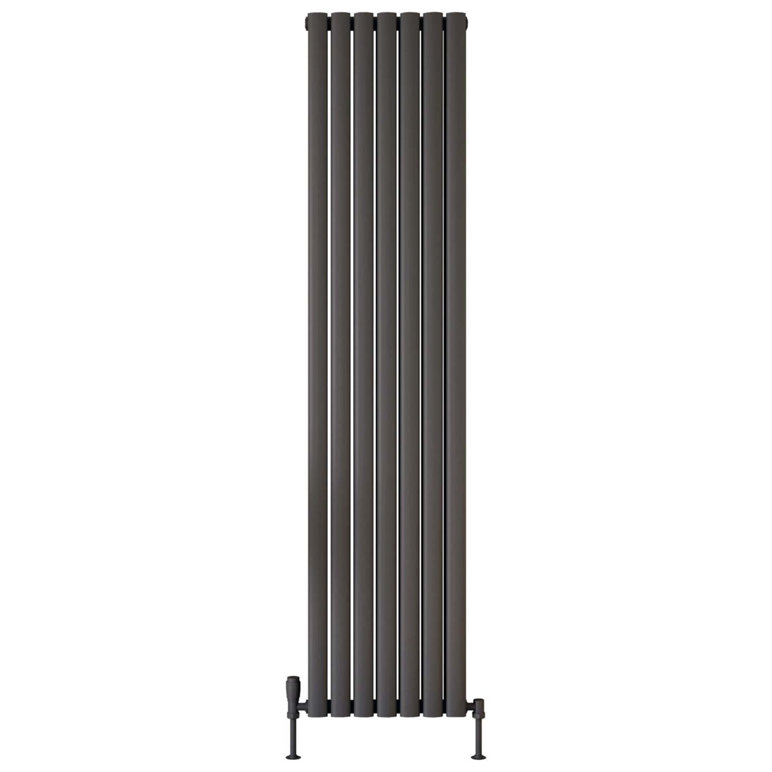 Scudo Apex 1800 x 413mm Vertical Double Designer Radiator in Anthracite