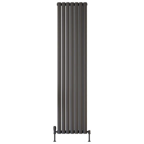 Scudo Apex 1800 x 413mm Vertical Double Designer Radiator in Anthracite