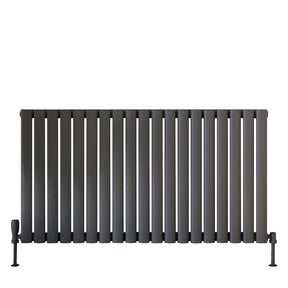 Scudo Apex 600 x 1121mm Single Horizontal Designer Radiator in Anthracite