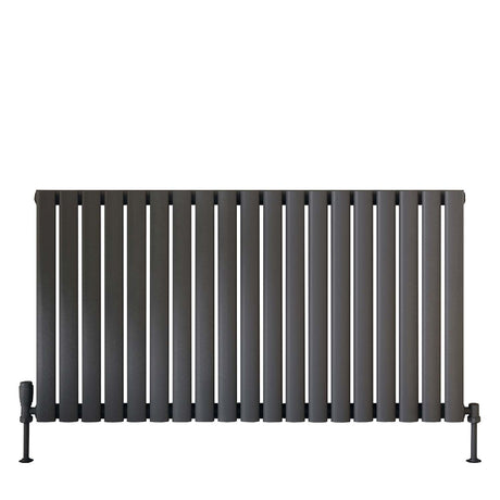 Scudo Apex 600 x 1121mm Single Horizontal Designer Radiator in Anthracite