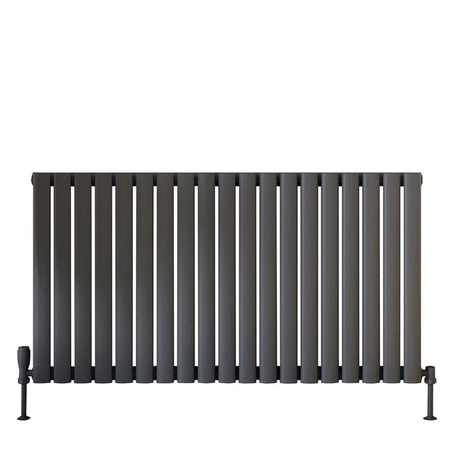 Scudo Apex 600 x 1121mm Single Horizontal Designer Radiator in Anthracite