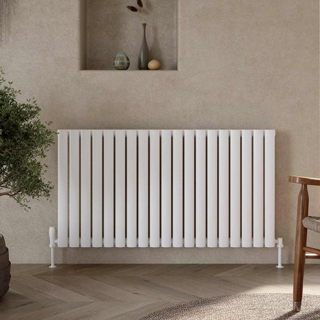 Scudo Apex 600 x 1121mm Single Horizontal Designer Radiator in Gloss White lifestyle