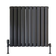 Scudo Apex 600 x 590mm Double Horizontal Designer Radiator in Anthracite