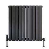 Scudo Apex 600 x 590mm Double Horizontal Designer Radiator in Anthracite