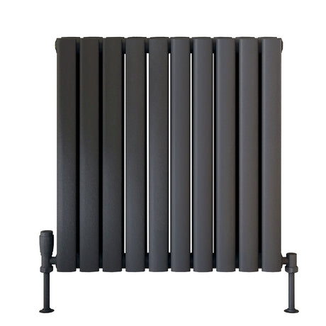 Scudo Apex 600 x 590mm Double Horizontal Designer Radiator in Anthracite