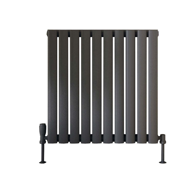 Scudo Apex 600 x 590mm Single Horizontal Designer Radiator in Anthracite