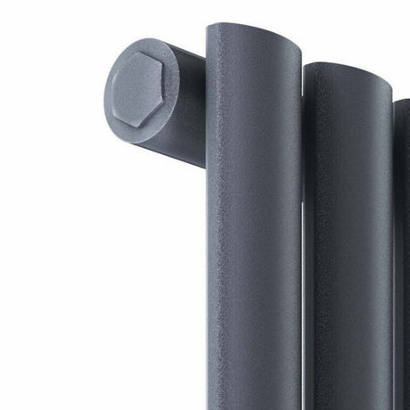 Scudo Apex 600 x 590mm Single Horizontal Designer Radiator in Anthracite top