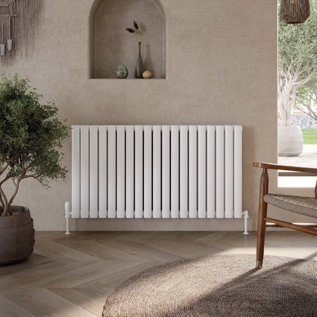 Scudo Apex 600 x 767mm Horizontal Double Designer Radiator in Gloss White lifestyle